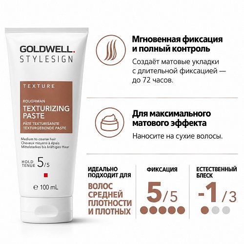 Крем-паста для стойких укладок с матовым эффектом - Goldwell Stylesign Texture Roughman Texturizing Paste